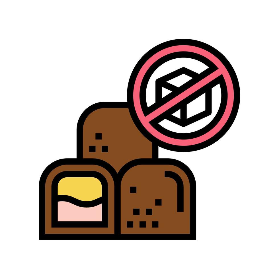 icono de color de caramelo de chocolate sin azúcar ilustración vectorial vector