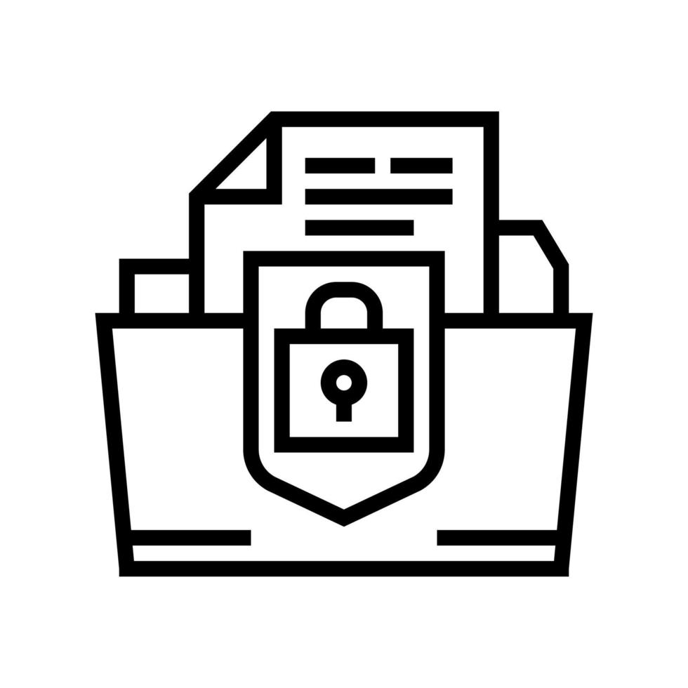 protection of intellectual property line icon vector illustration