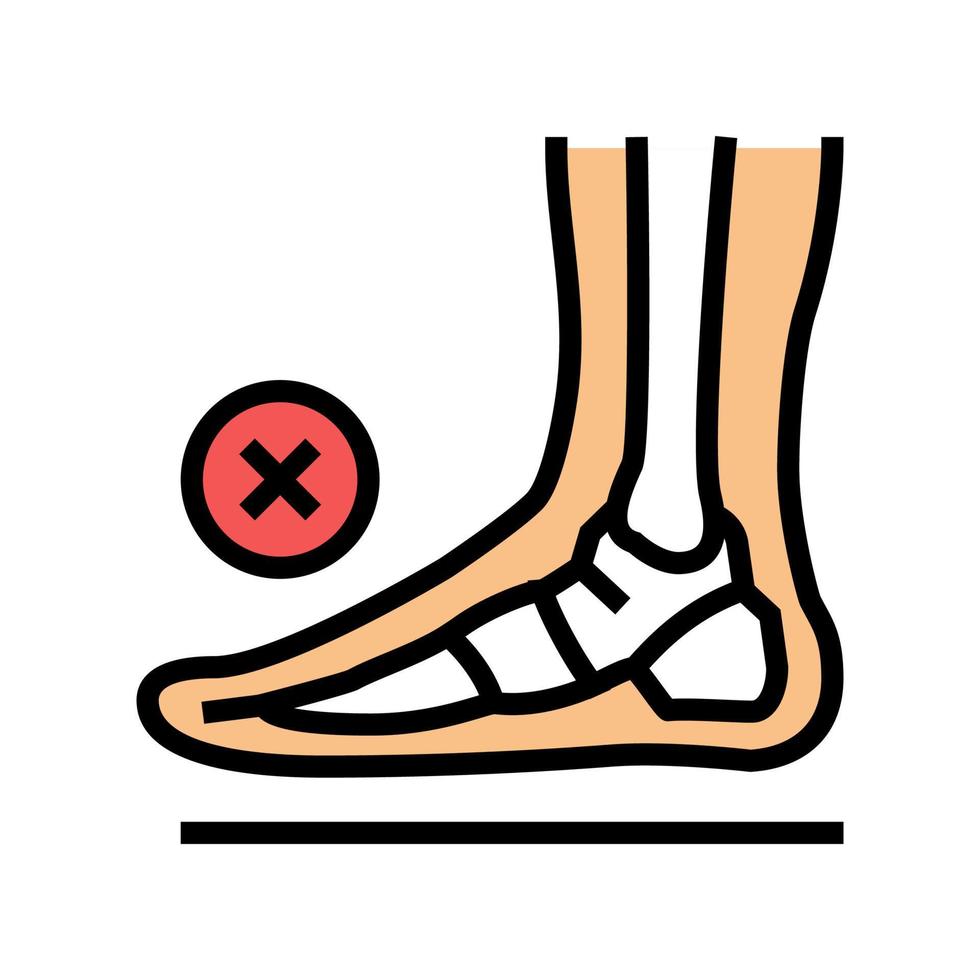 bone flat feet color icon vector illustration