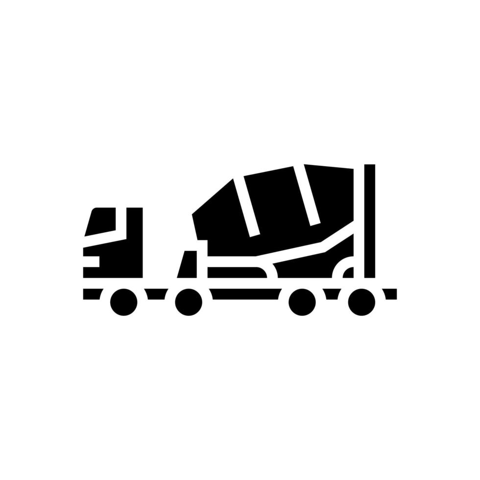 truck concrete transportation glyph icon vector illustration