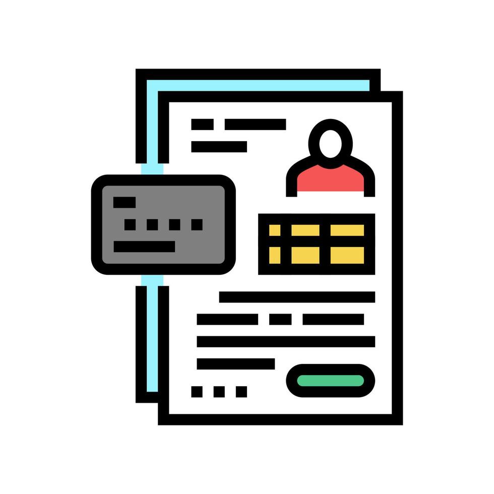 agreement bank card color icon vector illustration