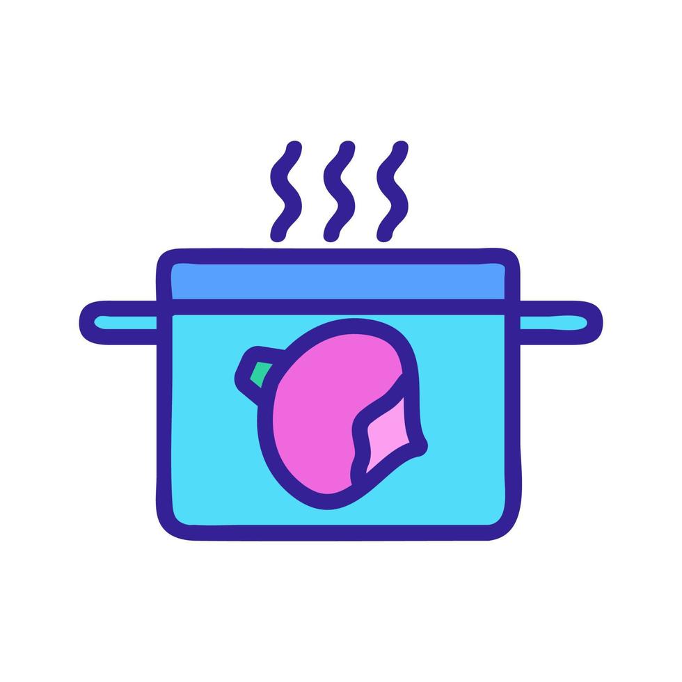 turnip boiling in pan icon vector outline illustration