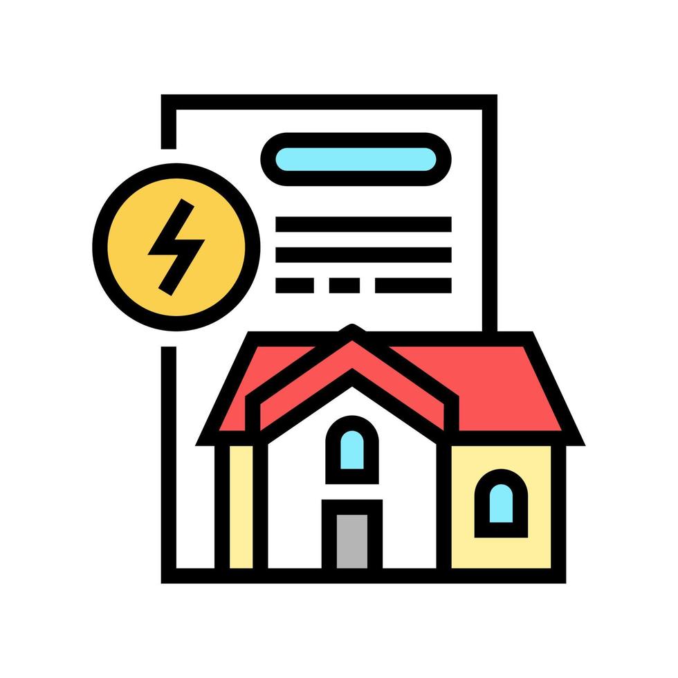 house electricity contract color icon vector illustration