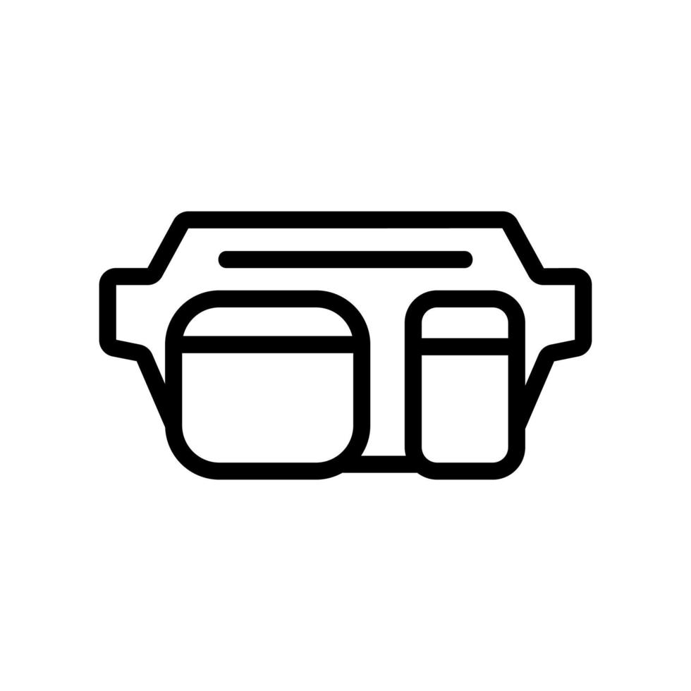 waist bag for carry cash icon vector outline illustration