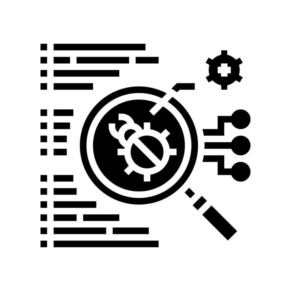 ilustración de vector de icono de glifo de búsqueda de virus