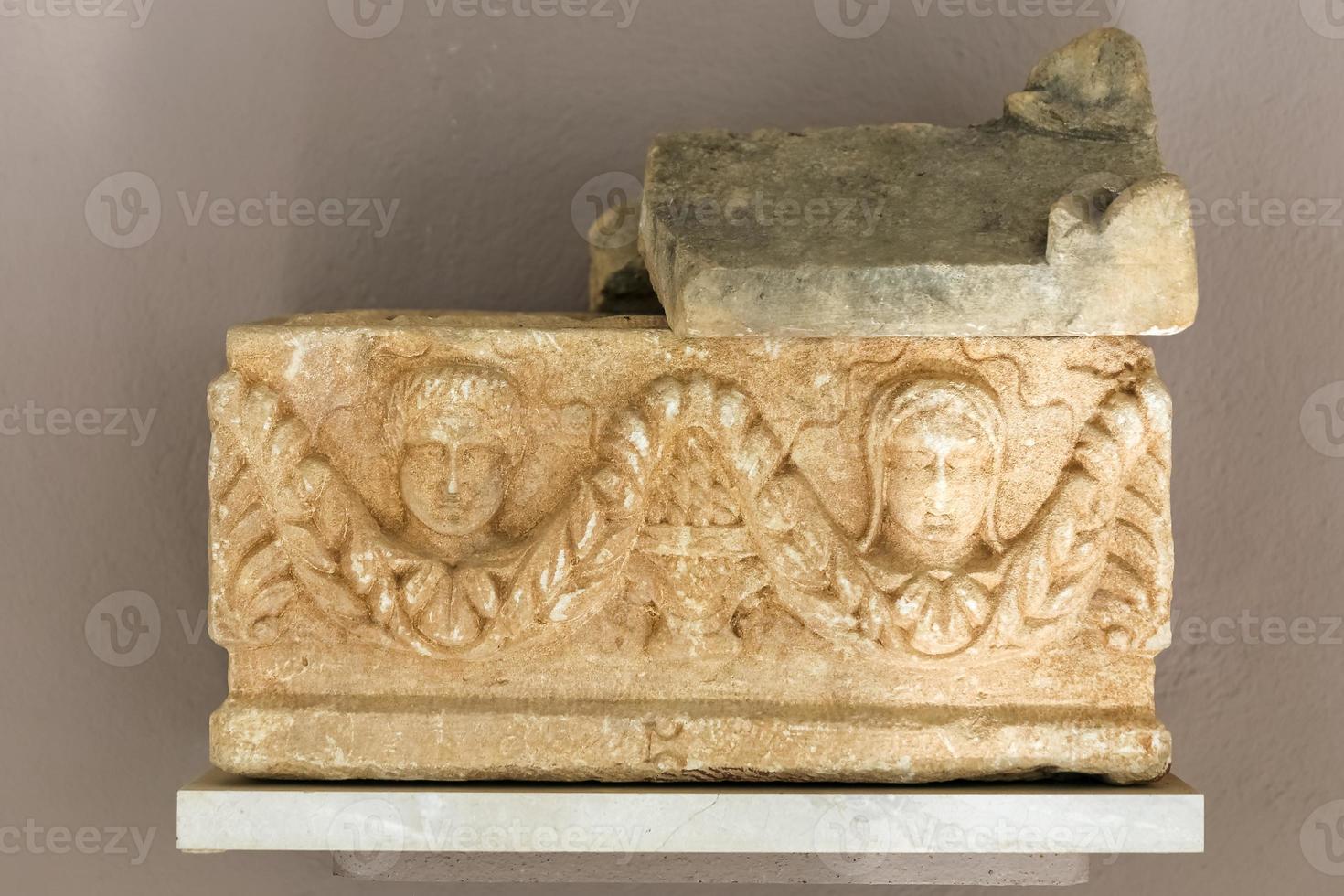 Ancient Sarcophagus in Alanya Museum, Antalya, Turkey photo