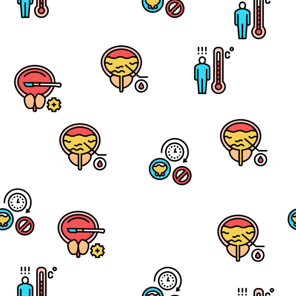 Prostatitis Disease Vector Seamless Pattern