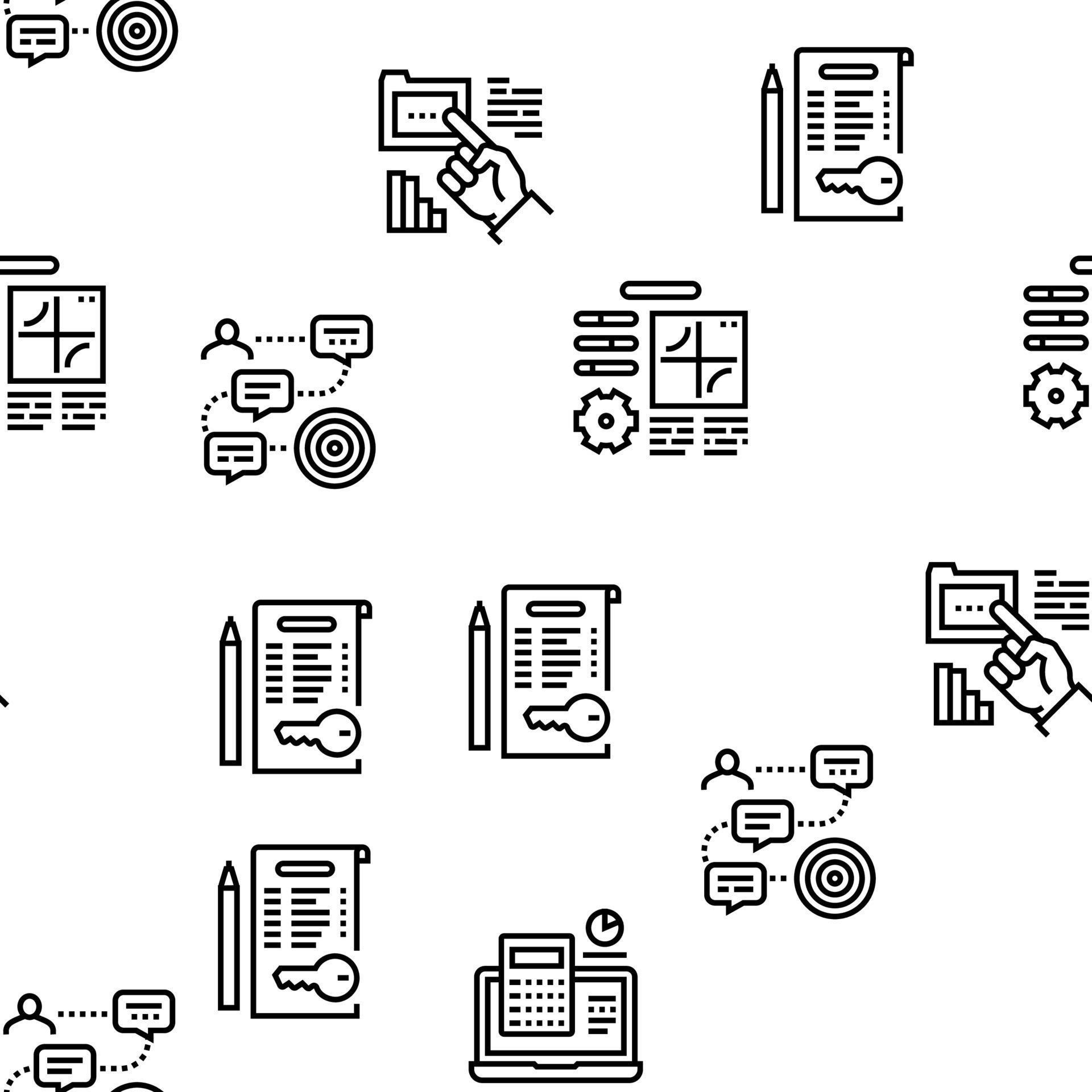 Planning Work Process Vector Seamless Pattern 10301632 Vector Art at ...