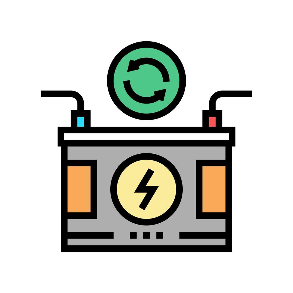 ilustración de vector de icono de color de ahorro de energía de batería