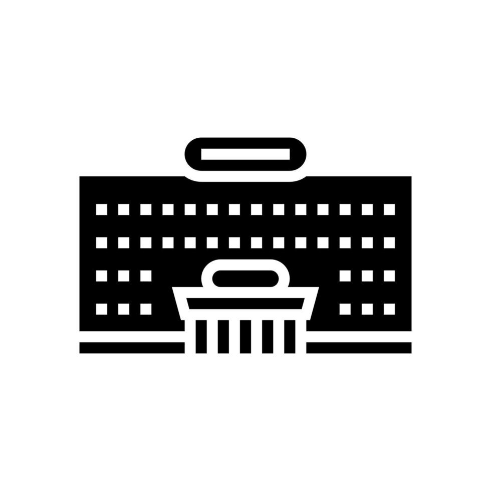 supermarket building glyph icon vector illustration