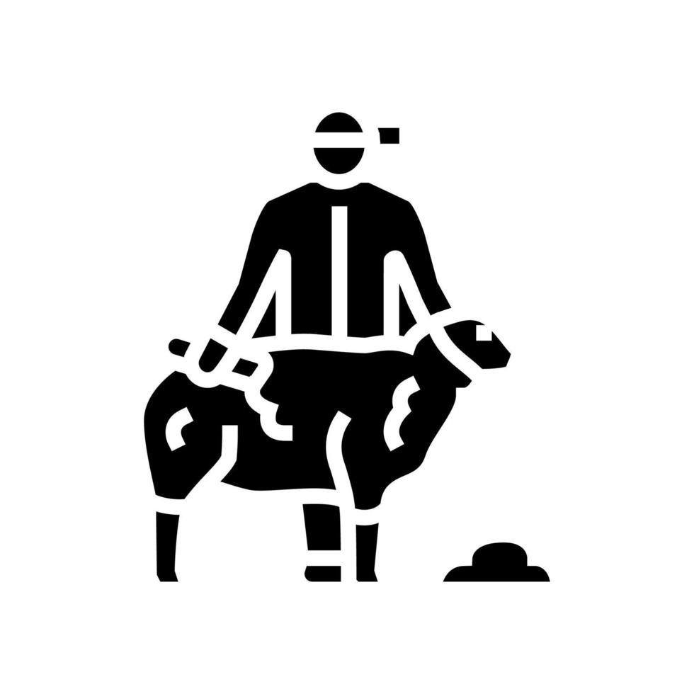 cizalla ovejas glifo icono vector ilustración