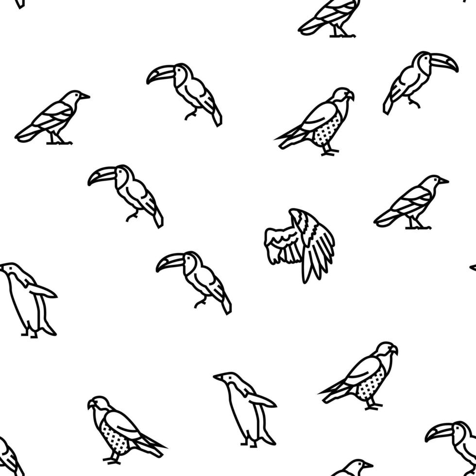 Bird Flying Animal With Feather Vector Seamless Pattern