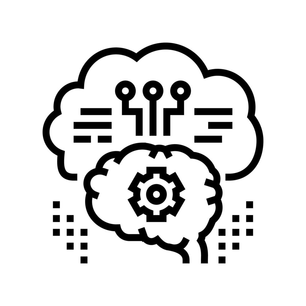 thinking system line icon vector illustration