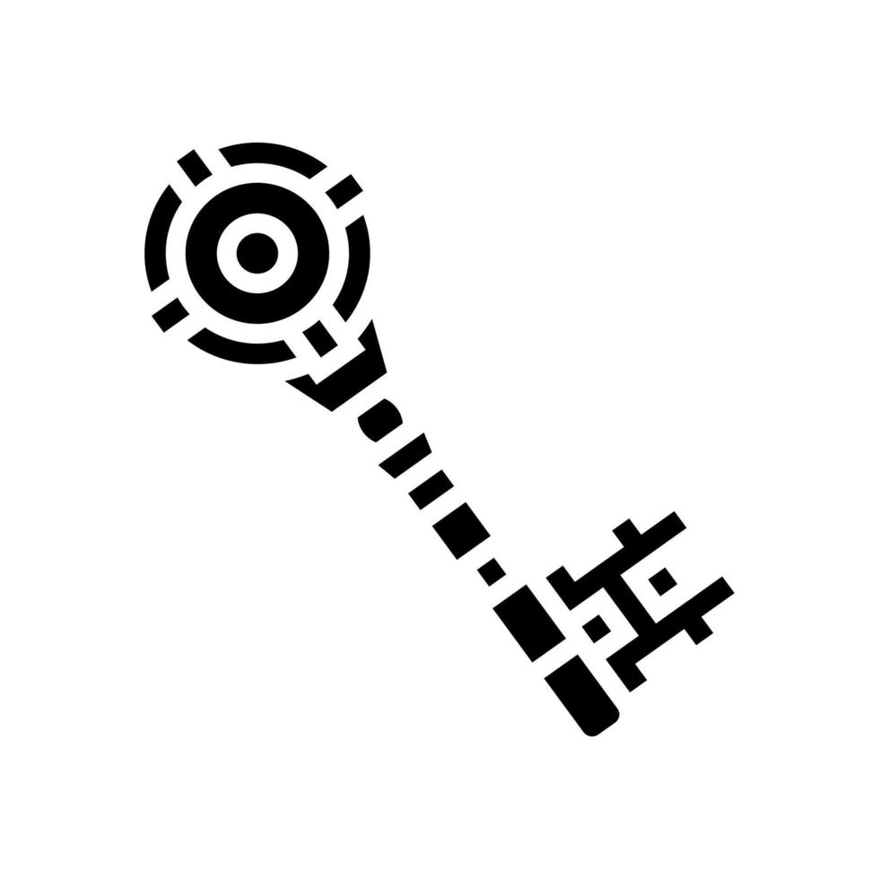 ancient key glyph icon vector illustration