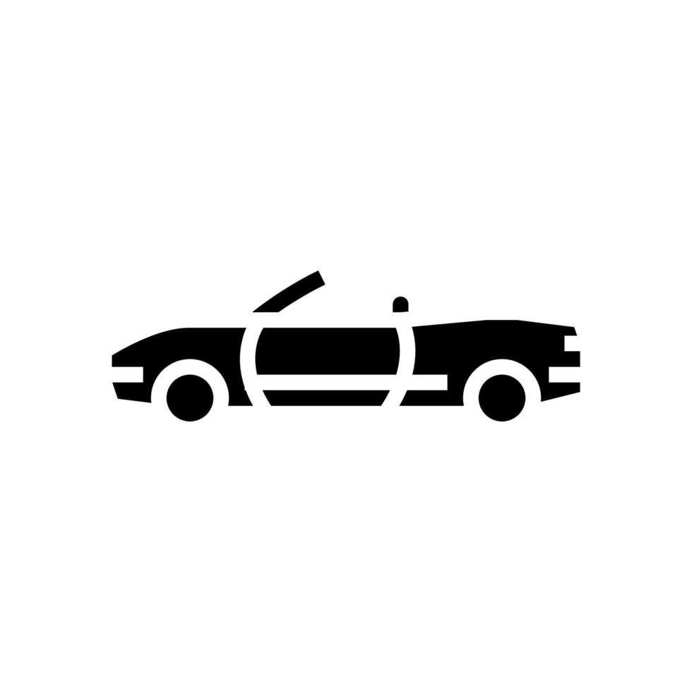 ilustración de vector de icono de glifo de coche convertible