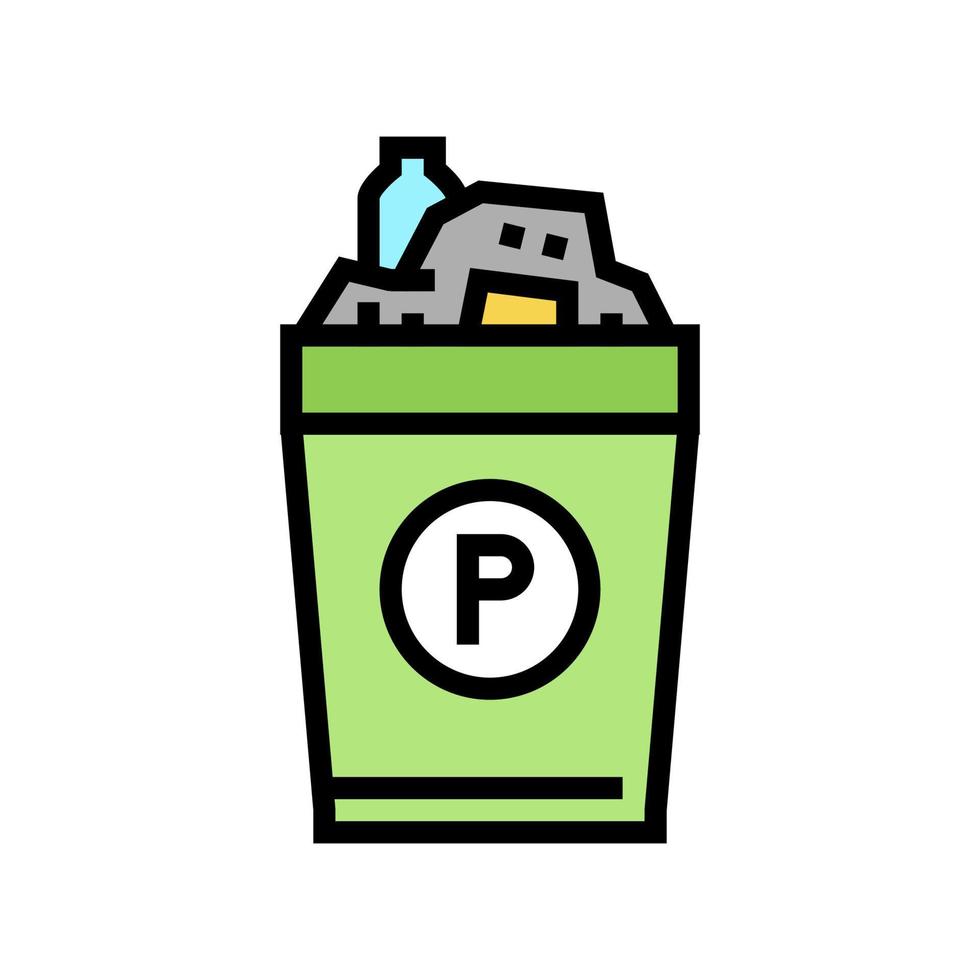 waste plastic color icon vector illustration