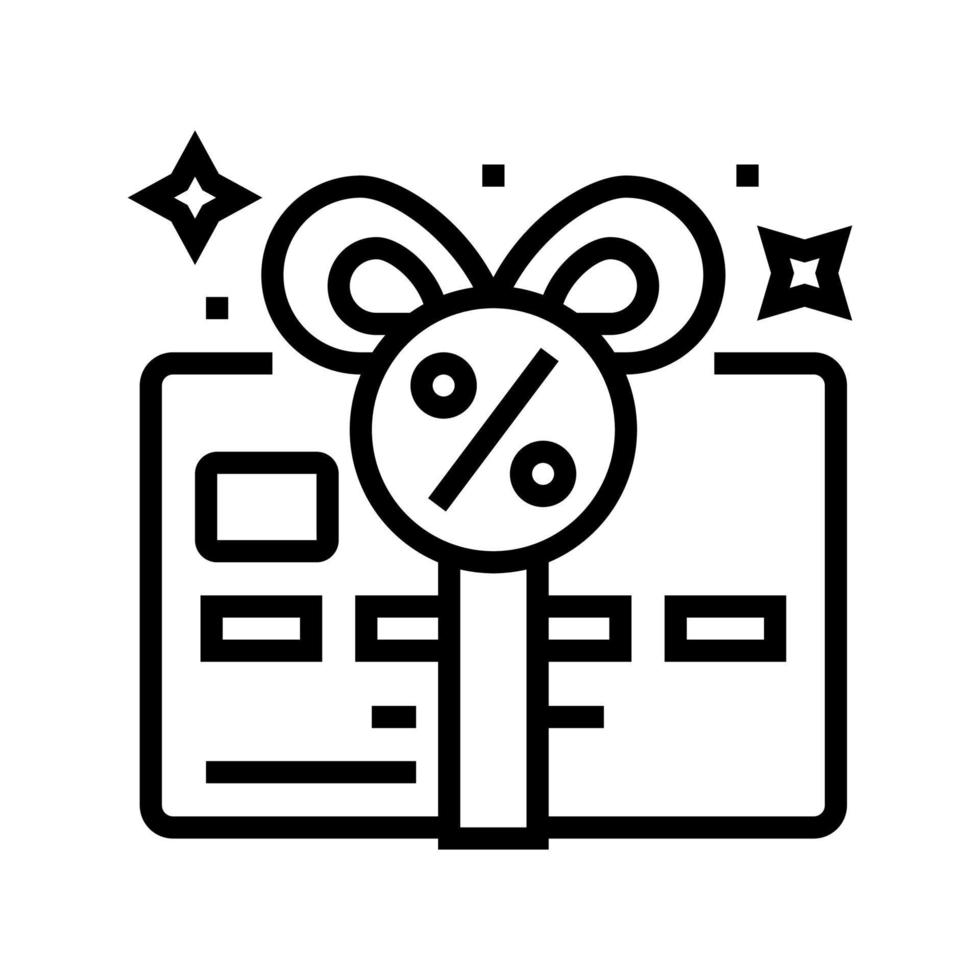 bonus card line icon vector illustration