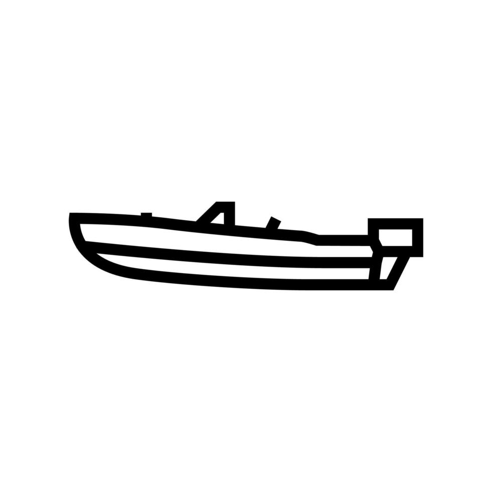 runabout barco línea icono vector ilustración