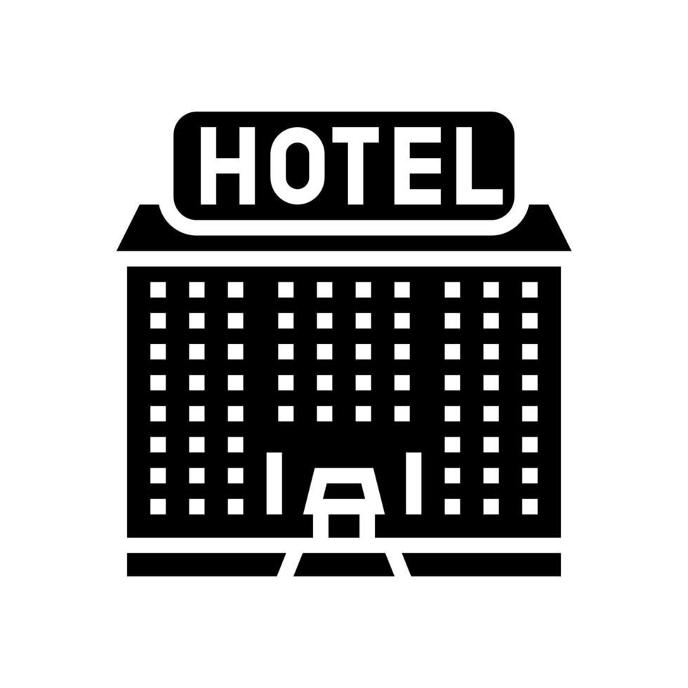 hotel edificio glifo icono vector ilustración