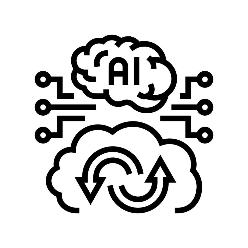 ai artificial intelligence finance technology line icon vector illustration