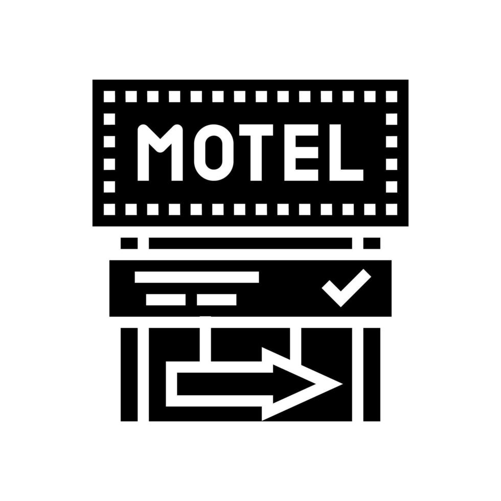 road advertising mark motel glyph icon vector illustration