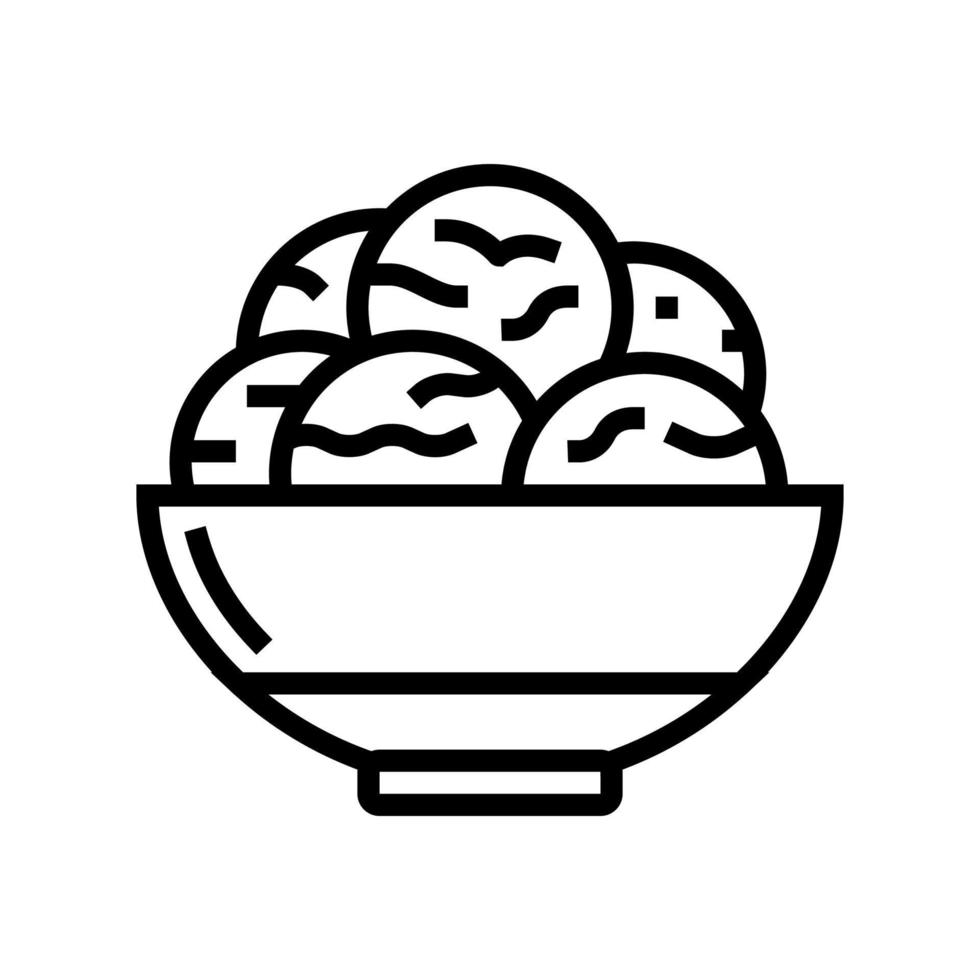 bowl ice cream line icon vector illustration