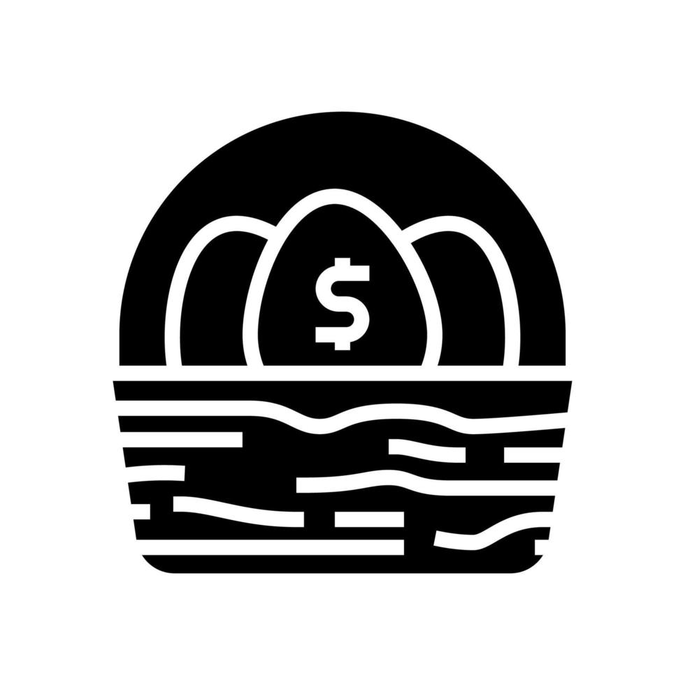 diversificación dinero glifo icono vector ilustración