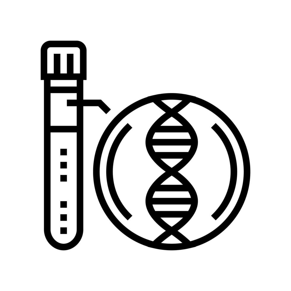 analysis flask genetic molecule line icon vector illustration