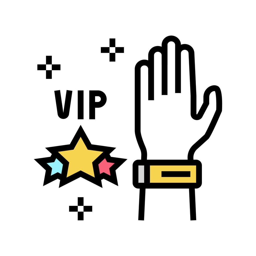pulsera vip para la ilustración de vector de icono de color de visitante de concierto