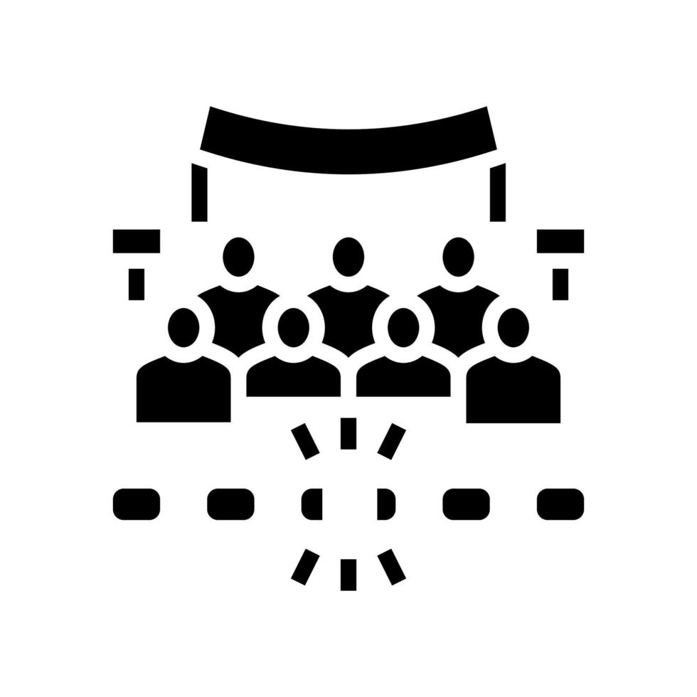 libertad de reunión glifo icono vector ilustración
