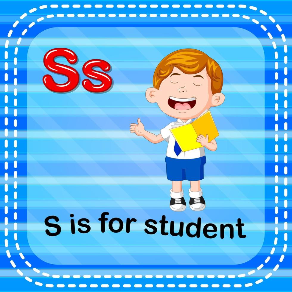 Flashcard letter S is for student vector