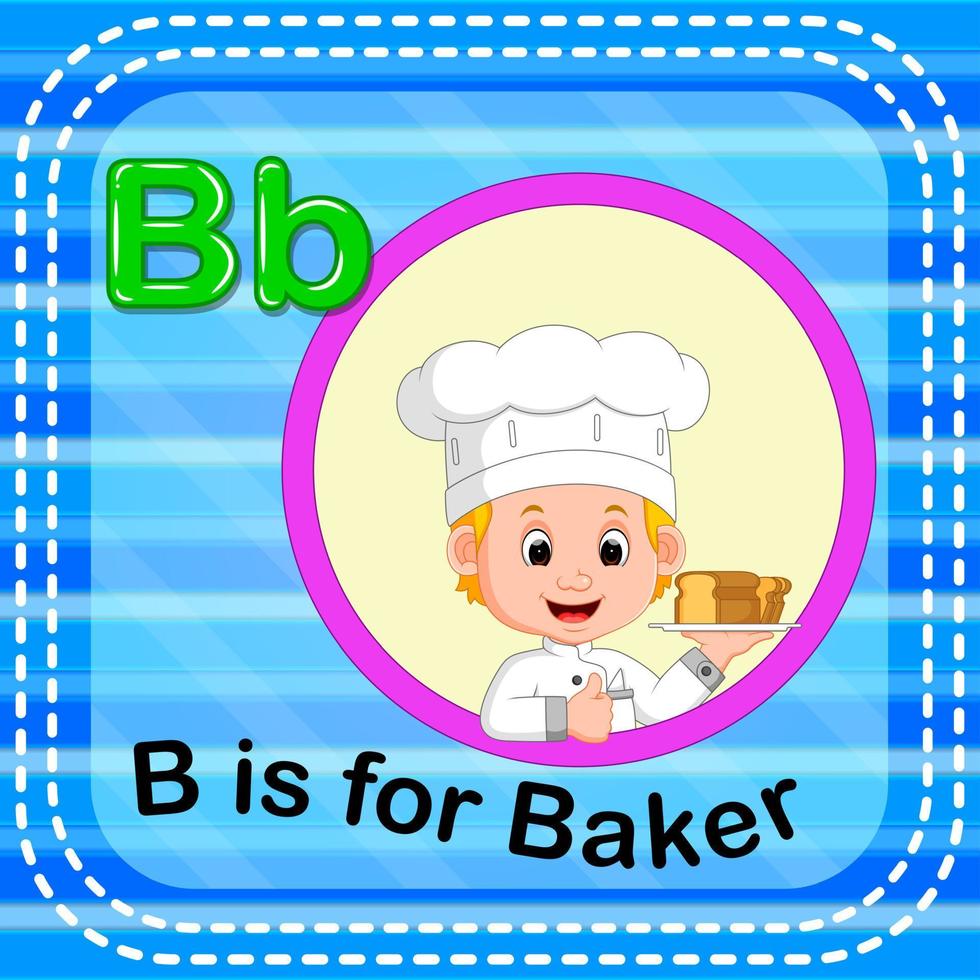 flashcard letra b es para panadero vector