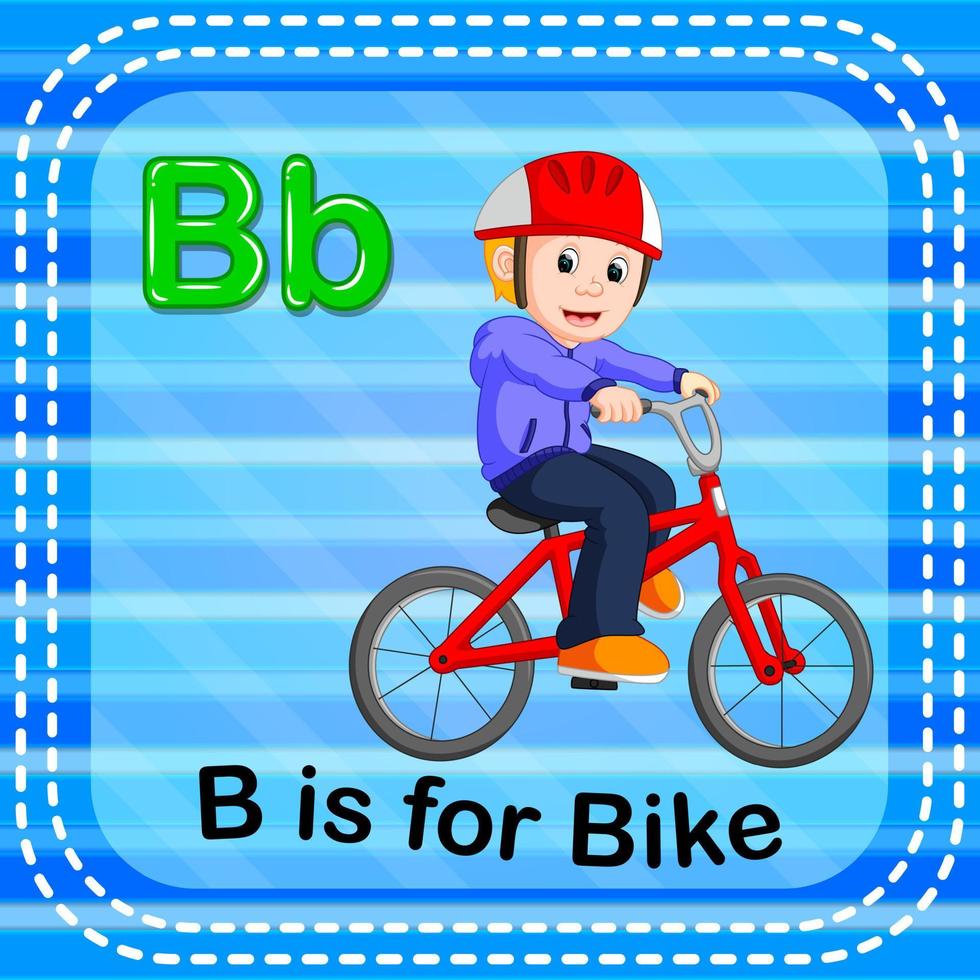 Flashcard letter B is for bike vector