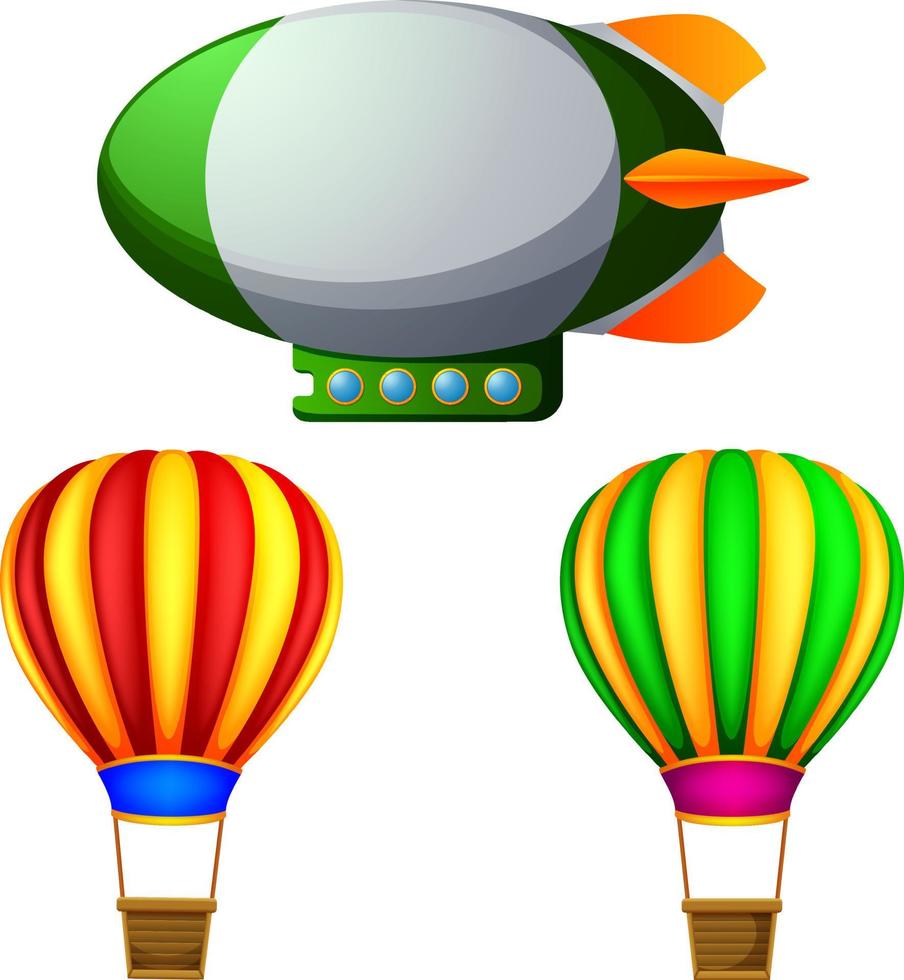 un conjunto de globos aerostáticos vector