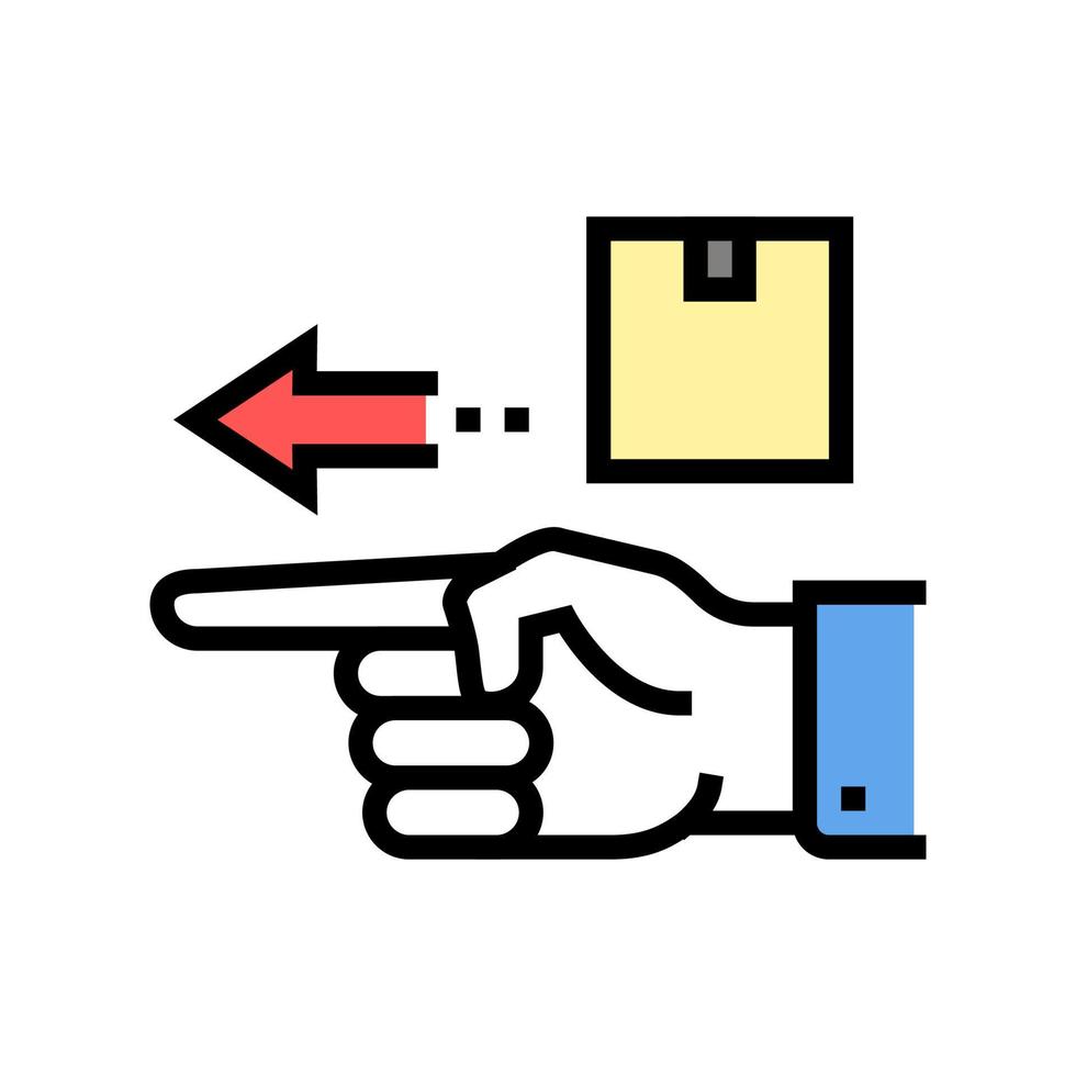 gesture show delivery direction color icon vector illustration