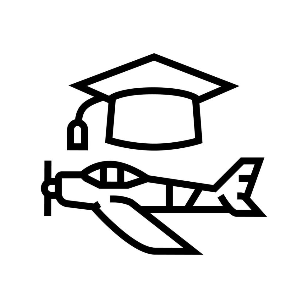 icono de línea de la escuela de vuelo de posgrado ilustración vectorial vector