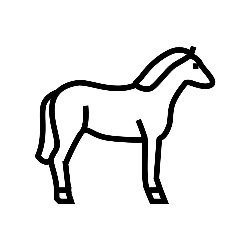 caballo animal línea icono vector ilustración