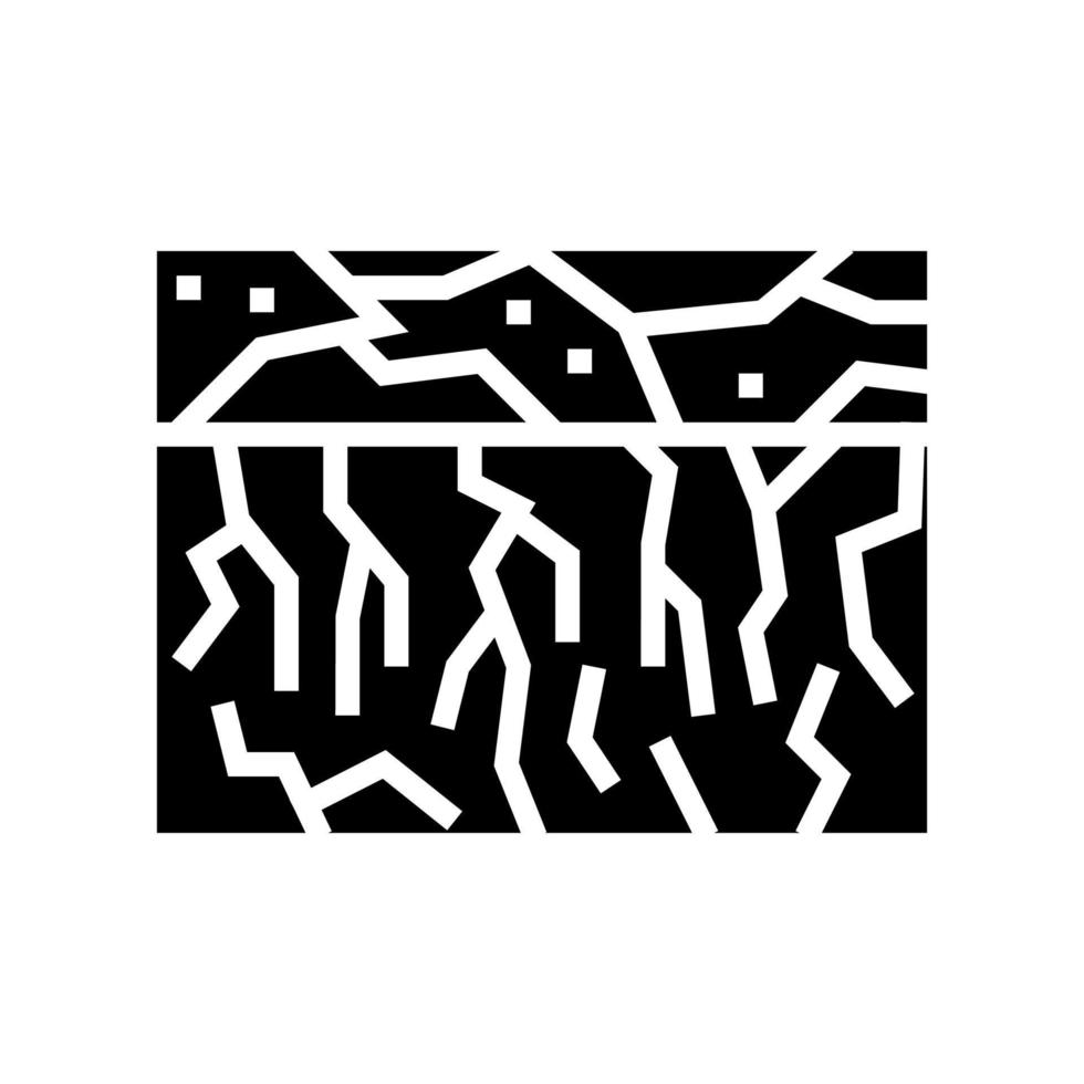 dry soil glyph icon vector illustration