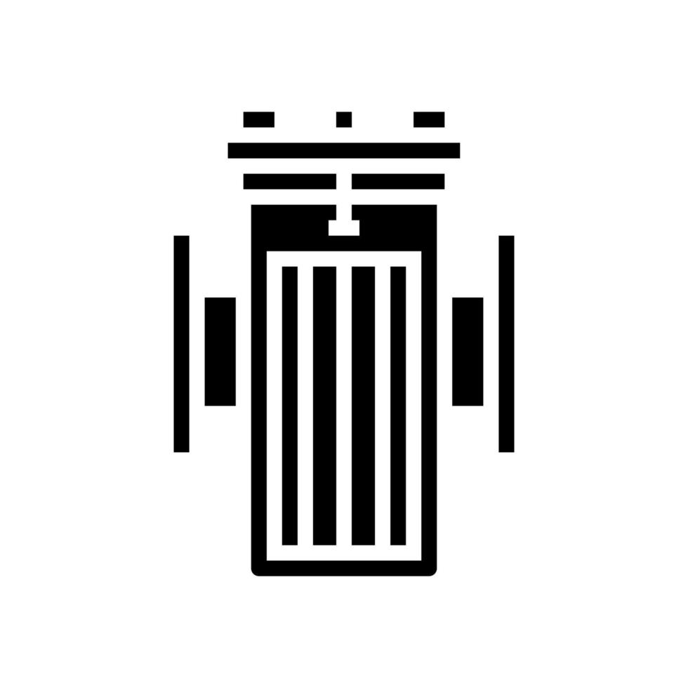 filtro de agua equipo glifo icono vector ilustración