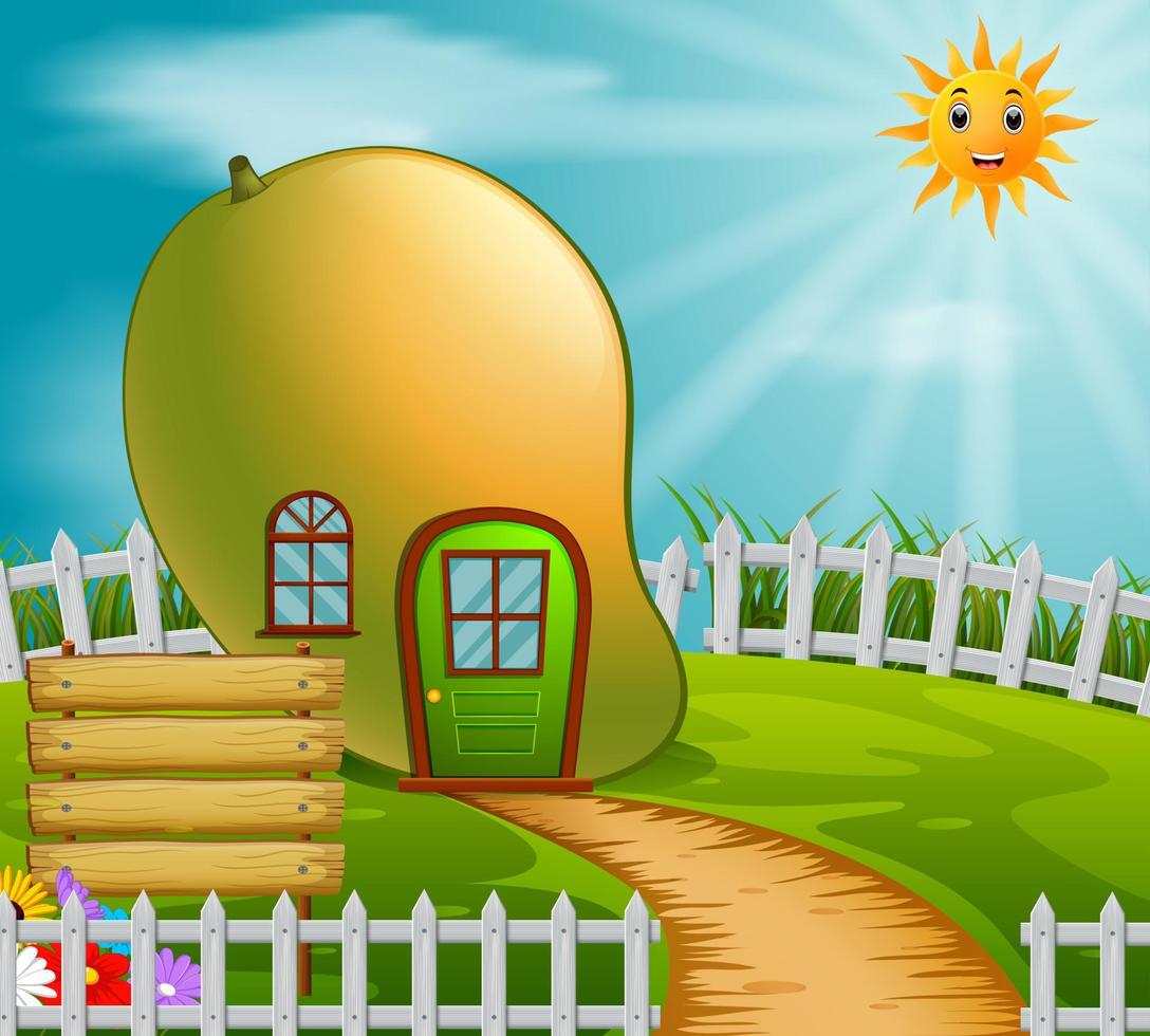 mango house in garden vector
