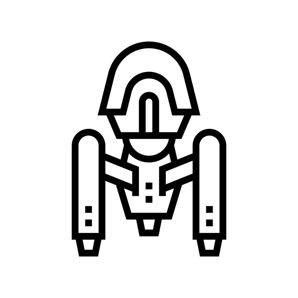 ilustración de vector de icono de línea de nave alienígena espacial