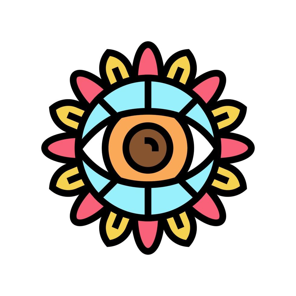 ojo boho color icono vector ilustración