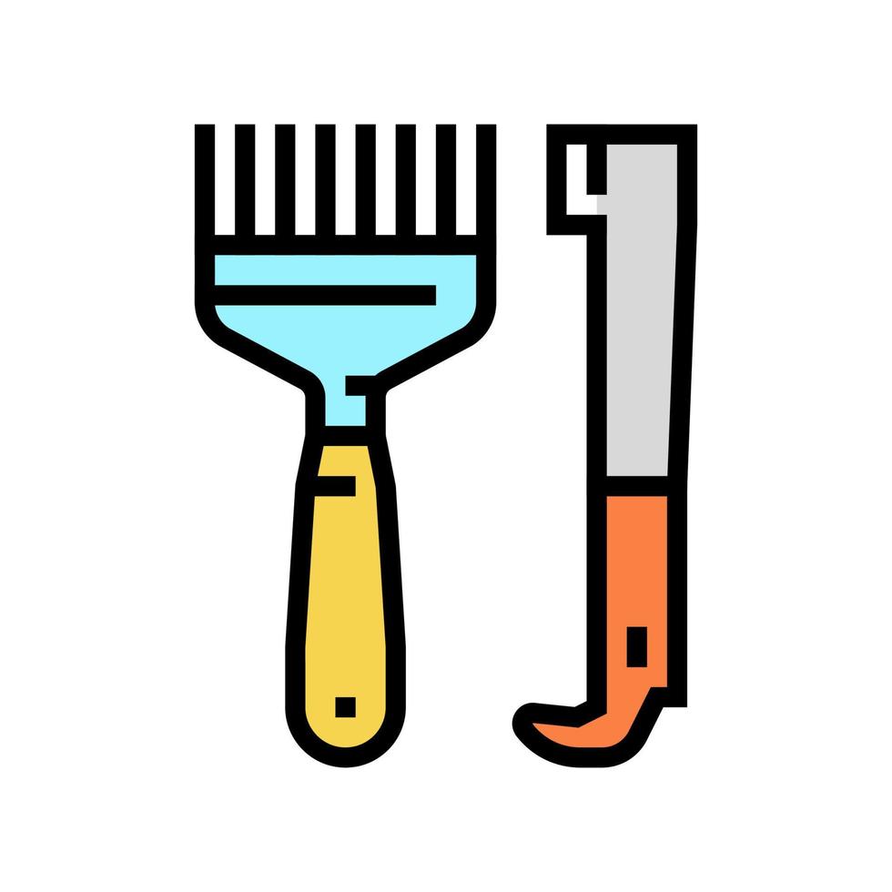 hand tools beekeeping color icon vector illustration