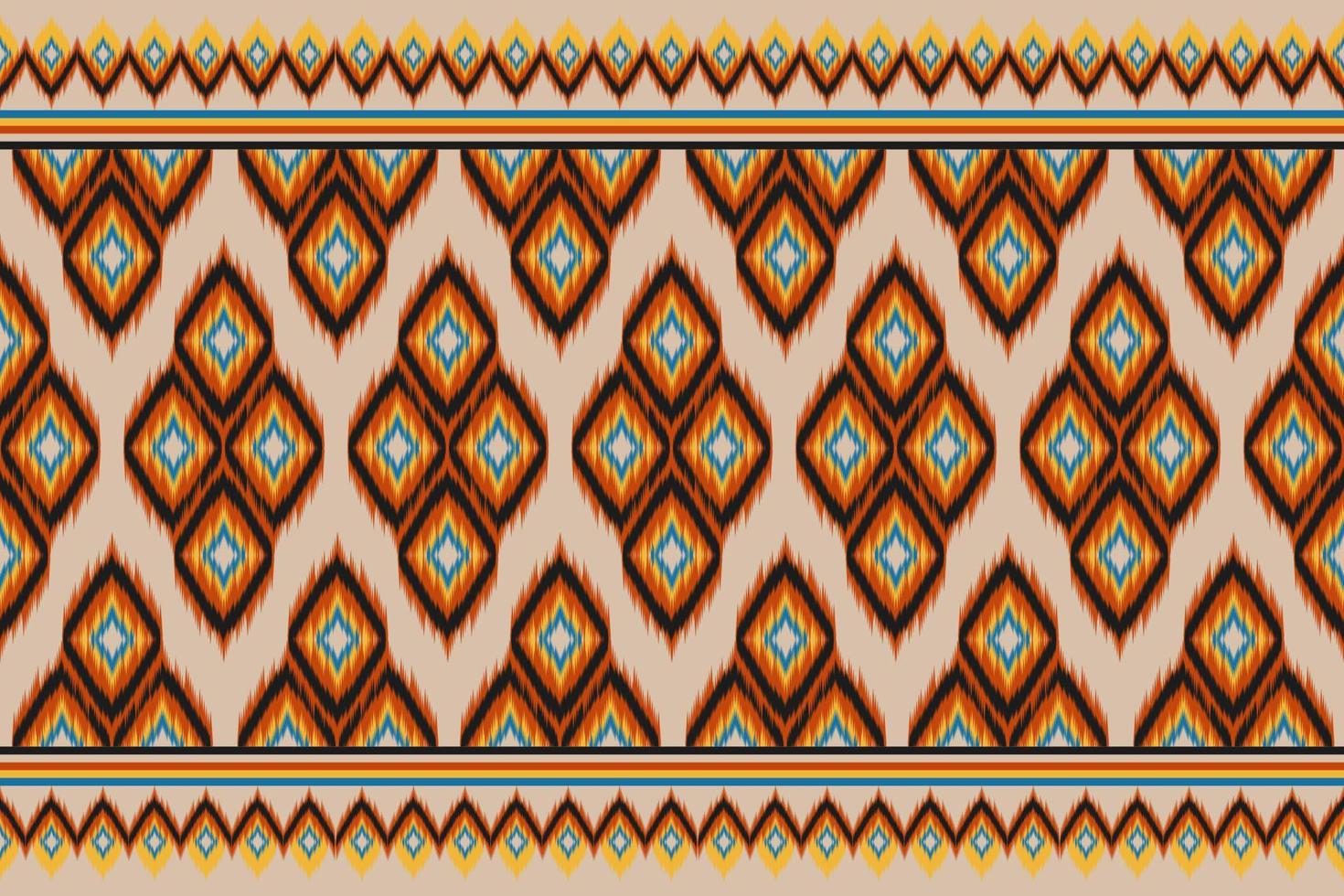 Ikat seamless pattern in tribal. Carpet ethnic pattern art. American, Mexican style. Design for background, wallpaper, vector illustration, fabric, clothing, carpet, textile, batik, embroidery.