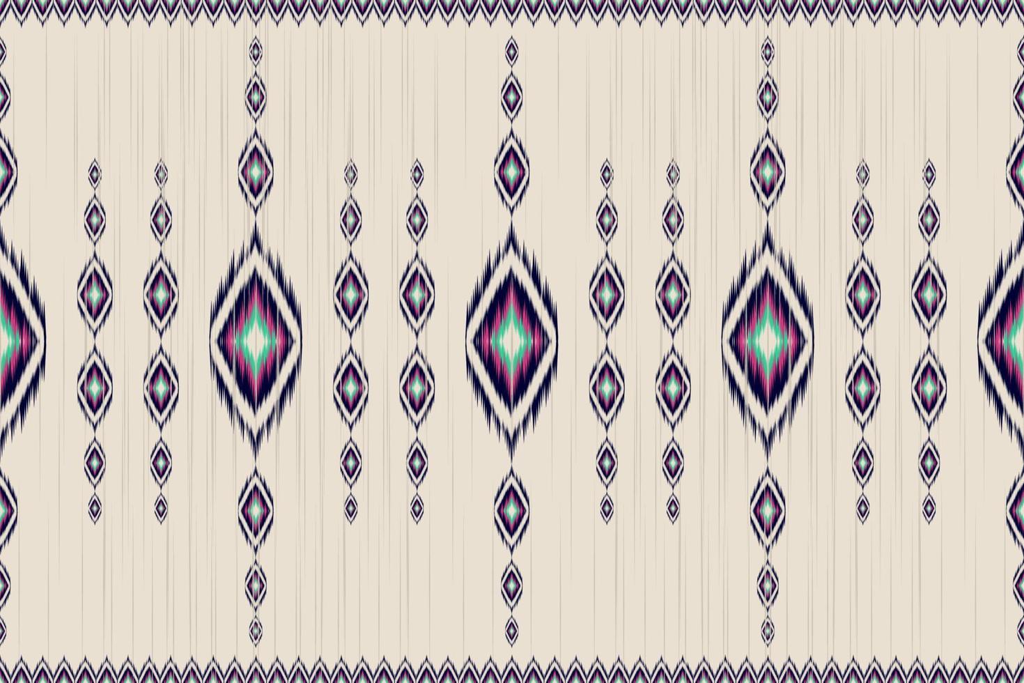 arte de patrón étnico de alfombras. patrón sin costuras ikat en tribal. estilo americano, mexicano. diseño para fondo, papel pintado, ilustración vectorial, tela, ropa, moqueta, textil, batik, bordado. vector