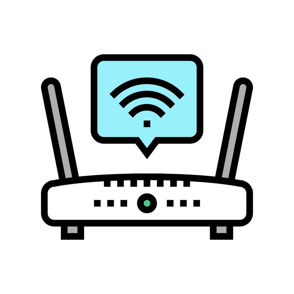 wifi internet in motel color icon vector illustration