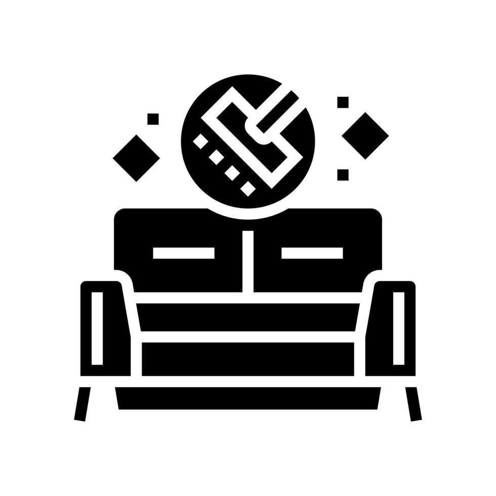 sofa cleaning glyph icon vector illustration