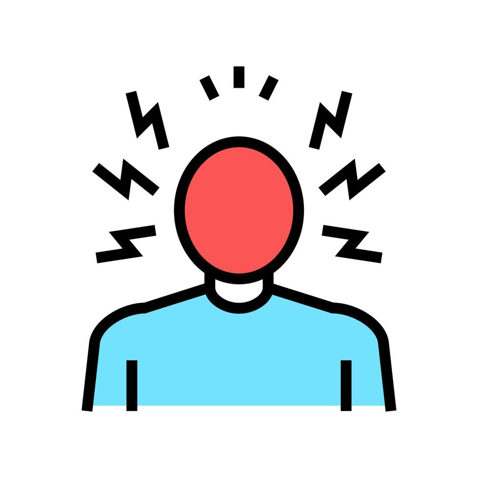 anger psychological problems color icon vector illustration