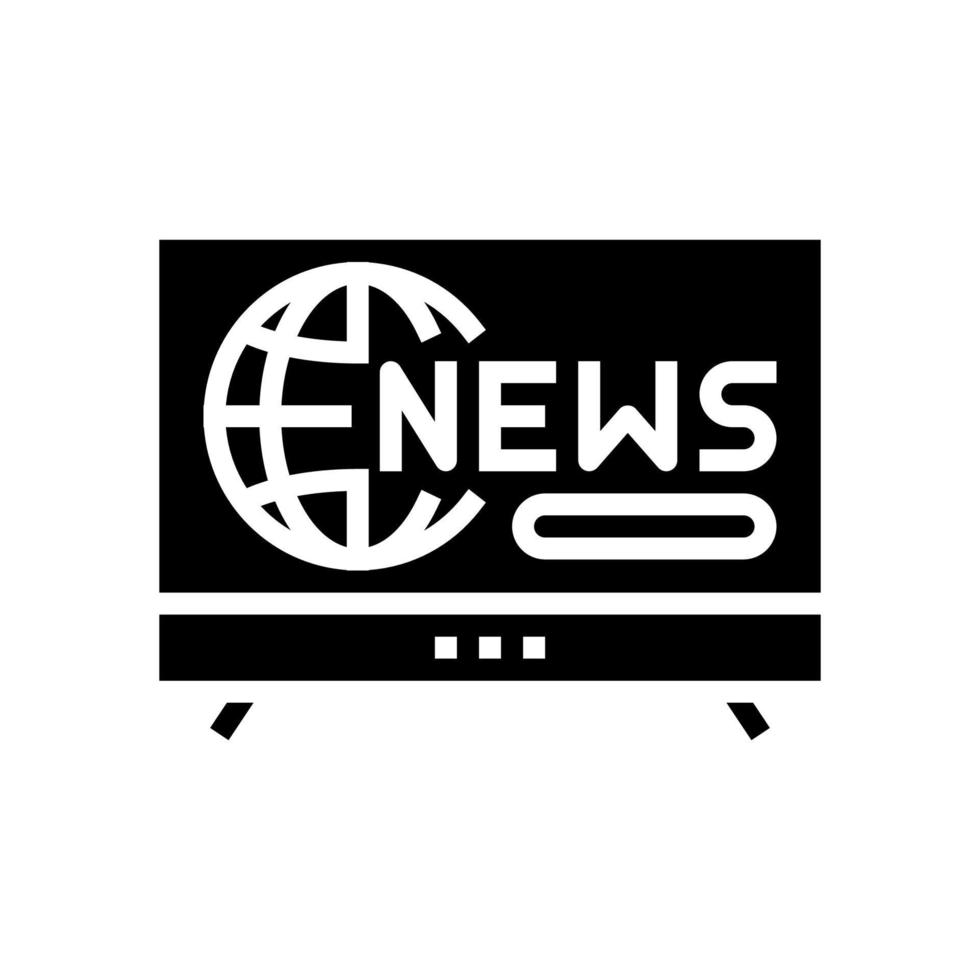 ilustración de vector de icono de glifo de noticias de televisión