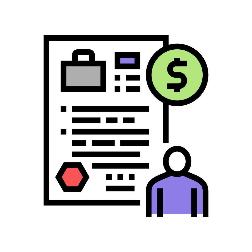 unemployment benefit allowance color icon vector illustration